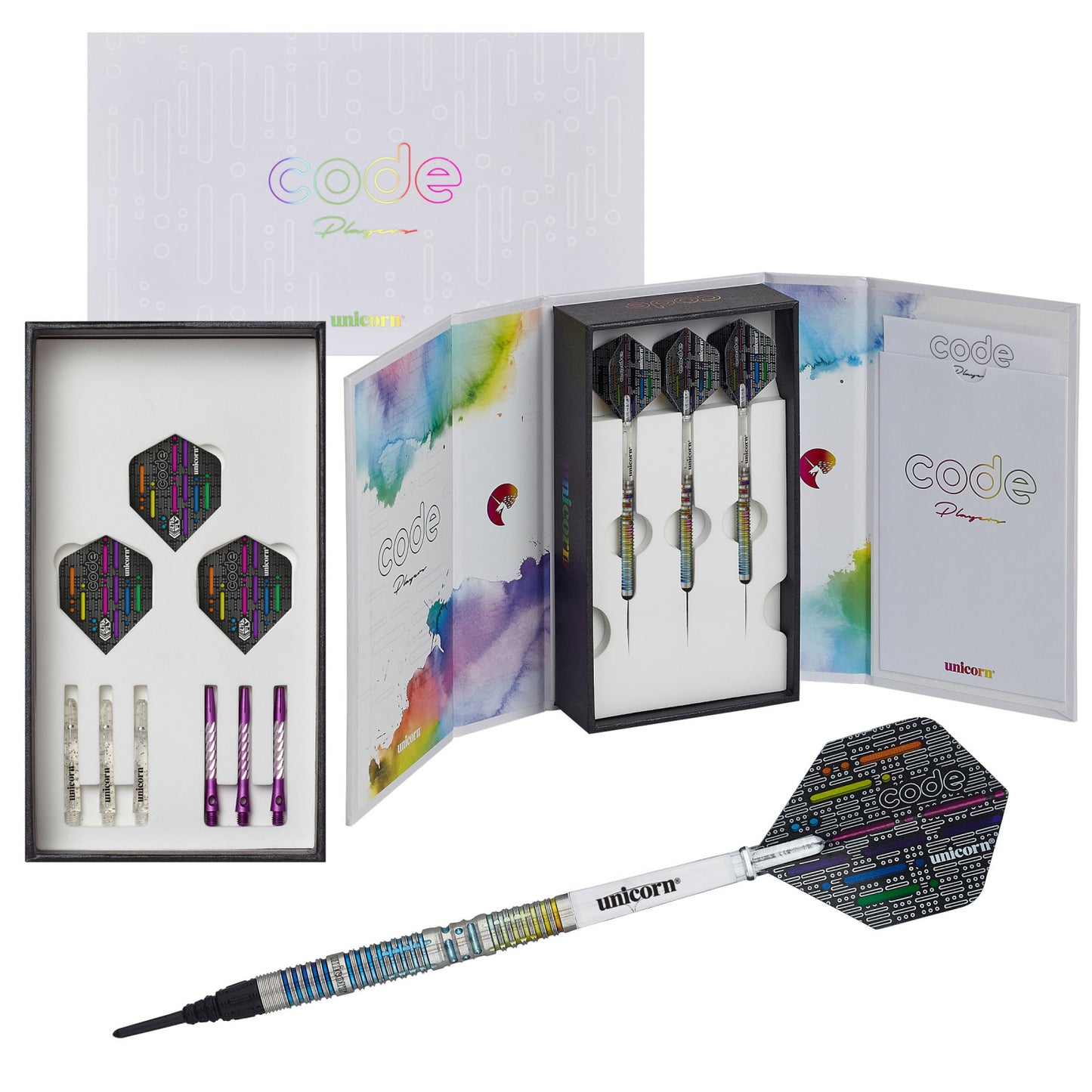 Unicorn Jeffrey de Zwaan Code Players Fléchettes Souples 22g