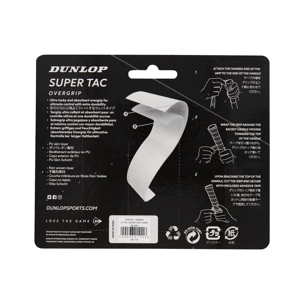 SUPER TAC OVERGRIP BLACK 3PCS