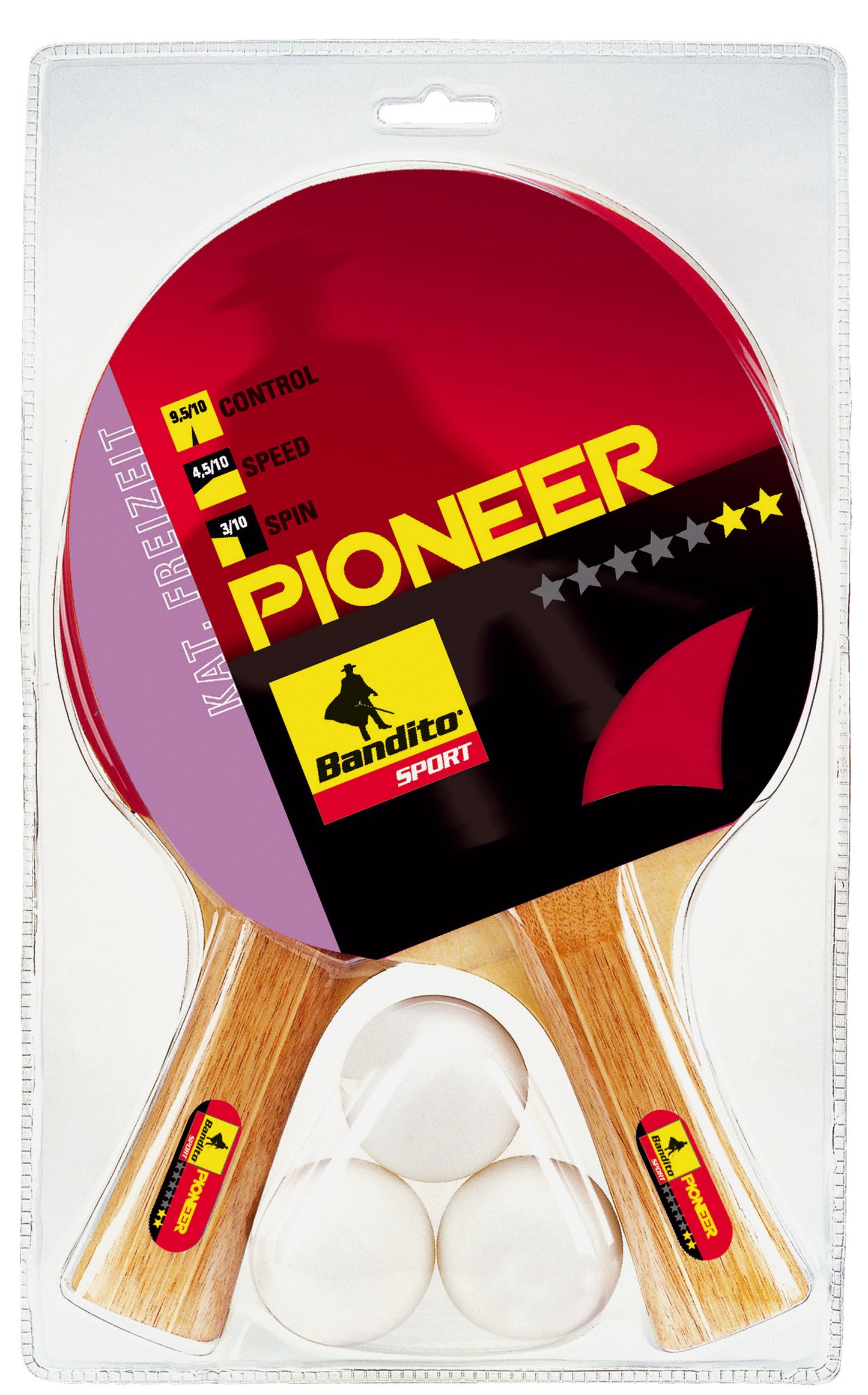 Ensemble de raquettes de tennis de table Bandito Pioneer ** (2 raquettes, 3 balles)