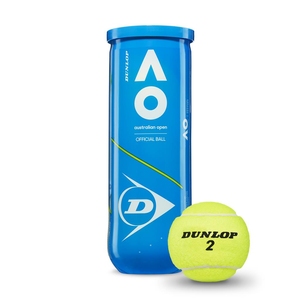 Balles de tennis Dunlop AUSTRALIAN OPEN 3 PET Tube de 3 balles