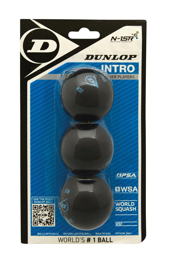 Dunlop Squash Balls Squash Balls Intro 3-BALL Black (2 points) fast