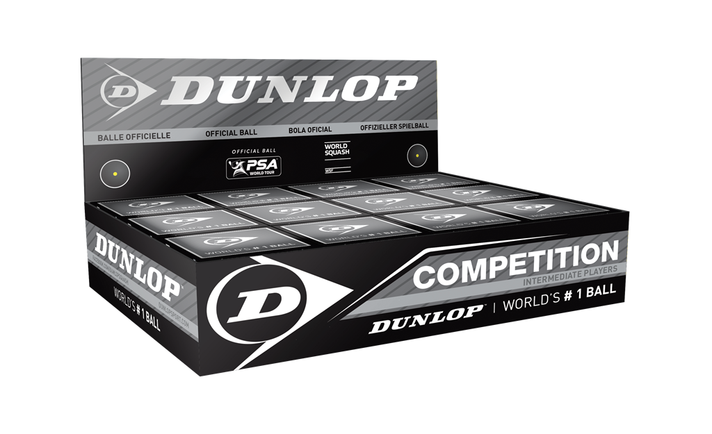 Squash Bälle COMPETITION 12x Einzelverpackung BLACK (1 Punkt)