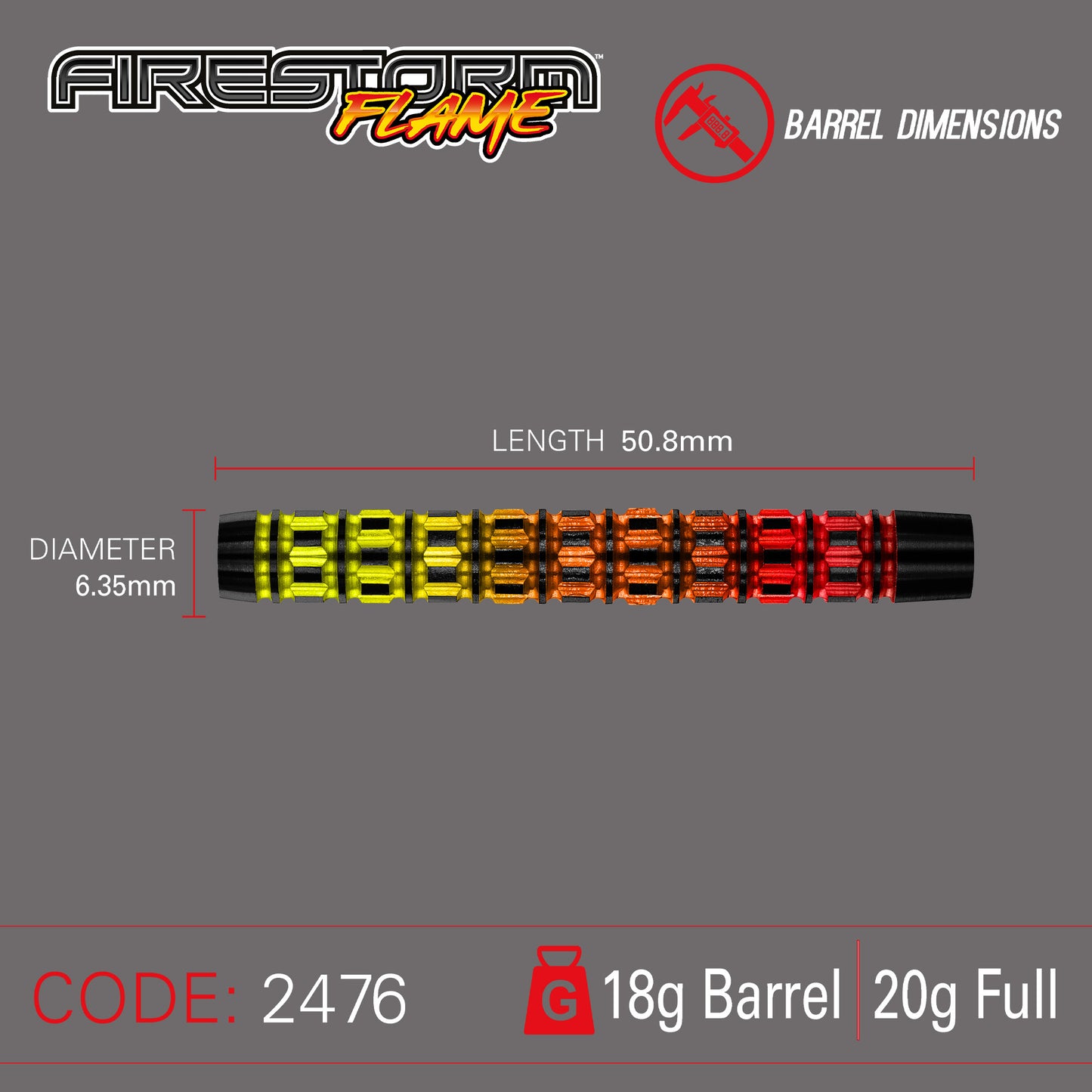 Fléchettes Softip Winmau Firestorm Flame 2476 - 20g