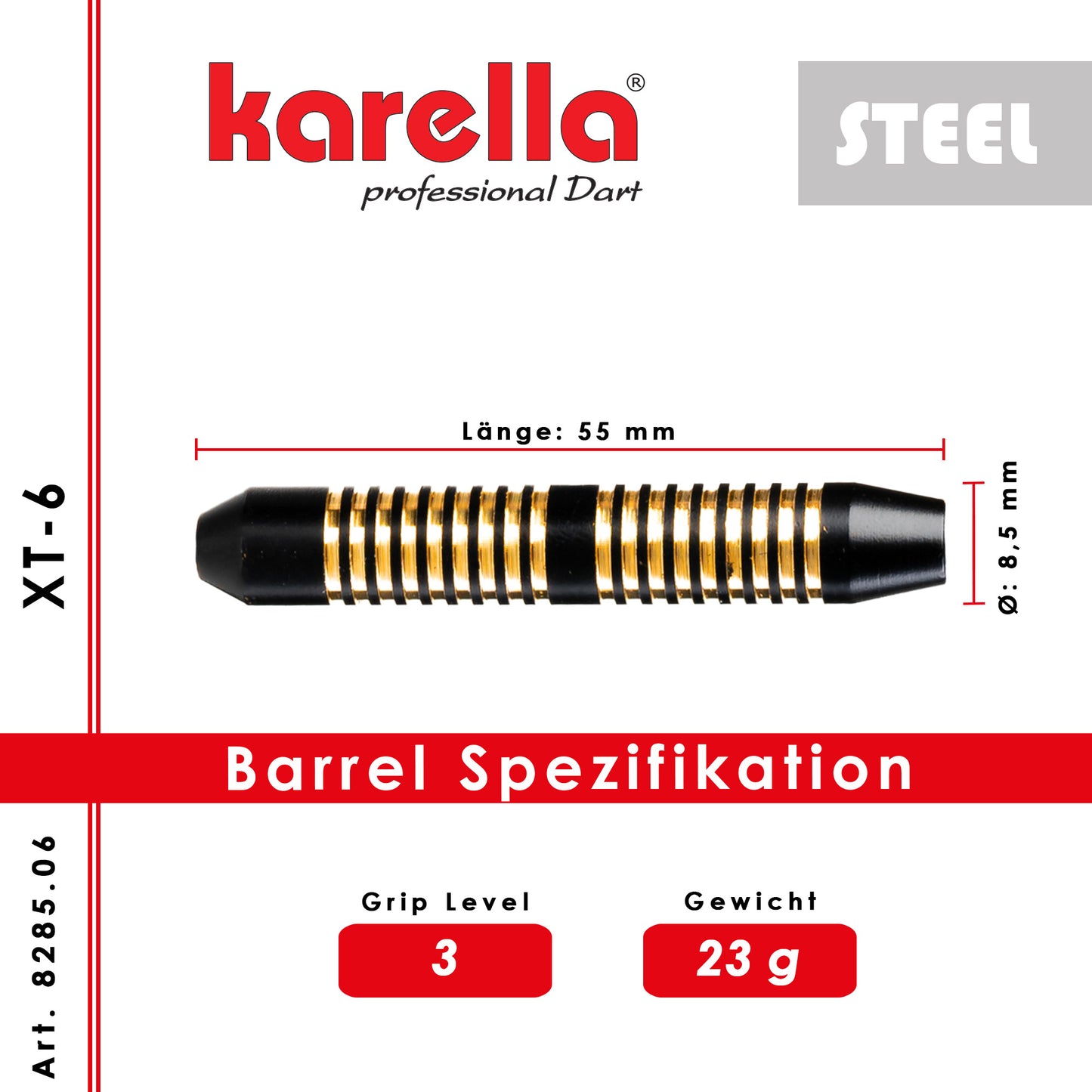 Steeldart Karella XT-Serie XT-6 - 23 g Dartpfeile