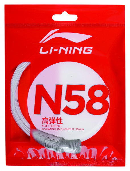 Corde de badminton Li-Ning N58 en set de 10m, blanche