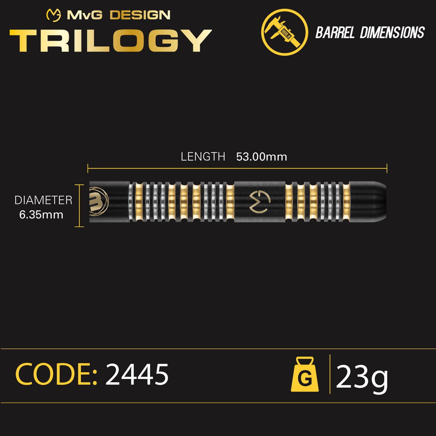 Steeldart Winmau MvG Trilogy 1481-23g Dartpfeile