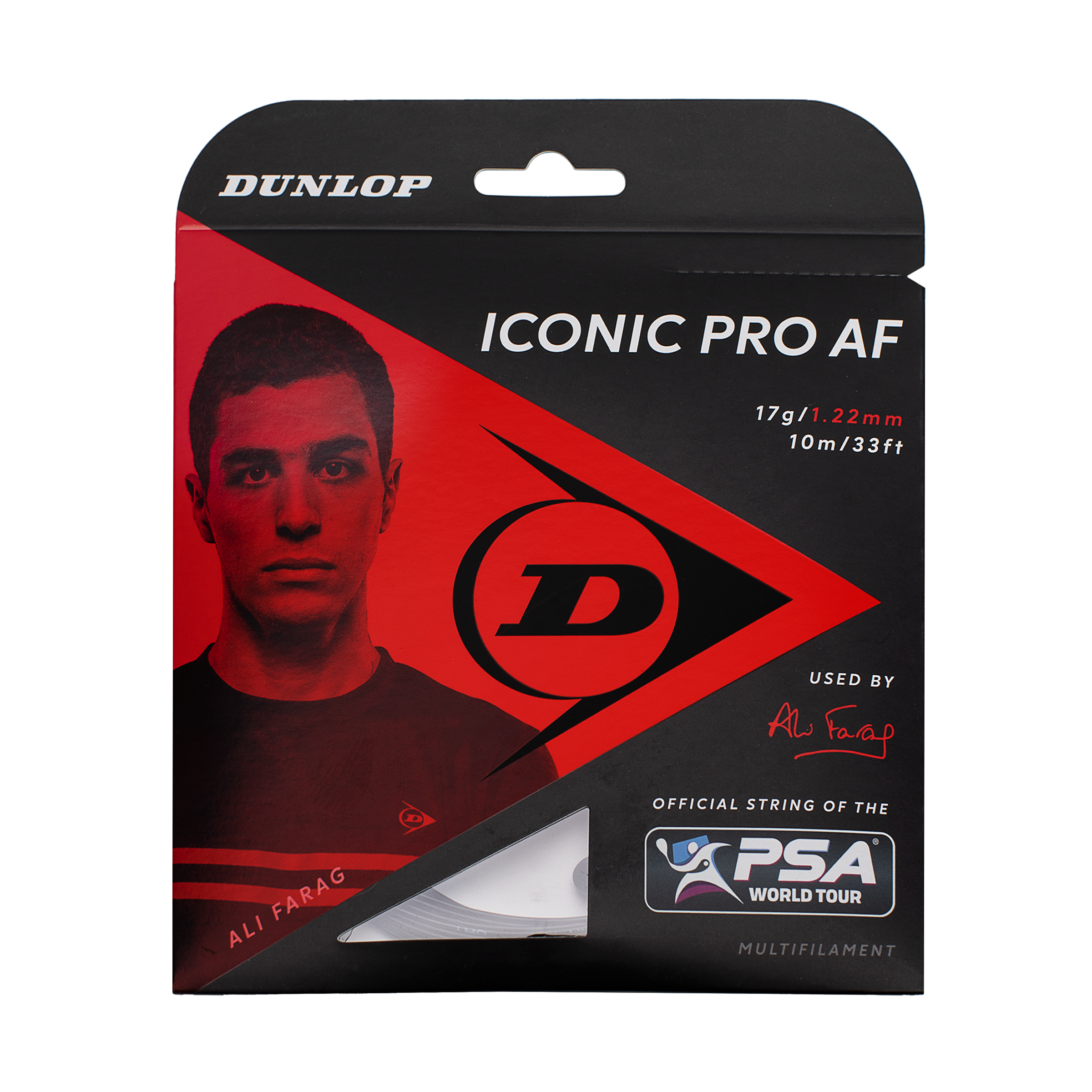 Squash Saite ICONIC PRO AF 10M SET 17g/1,22mm schwarz