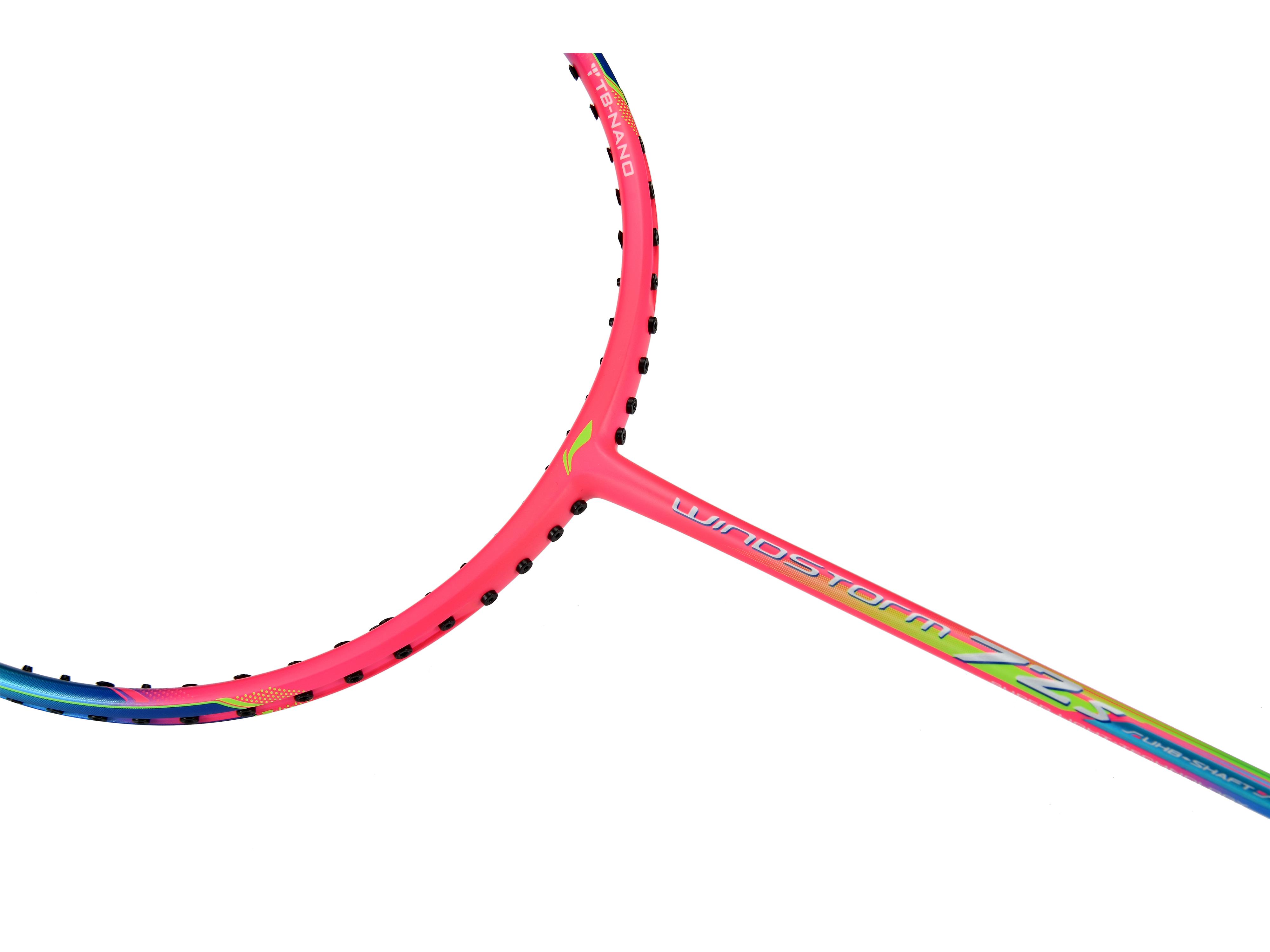 Li-Ning Badmintonschläger WindStorm 72 S unbespannt Blau-Pink - AYPR008-1