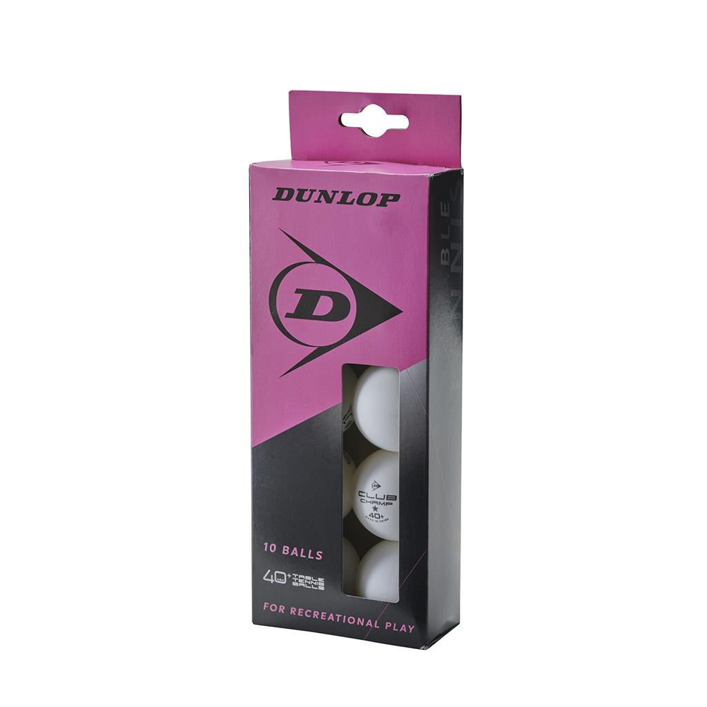 Dunlop Tischtennisball 40+ 10 BALL BOX WHITE