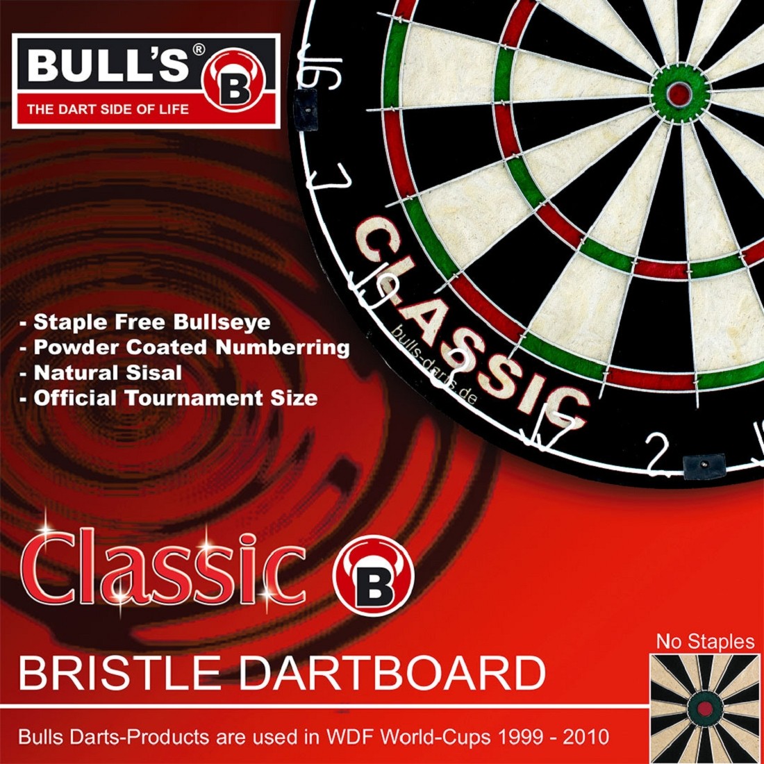 Perfektes Dartspiel: BULL'S Classic Bristle Dart Board mit stylischem Tosol Dart Dartboard Surround in Schwarz – Ultimativer Spaß für Dart-Enthusiasten!