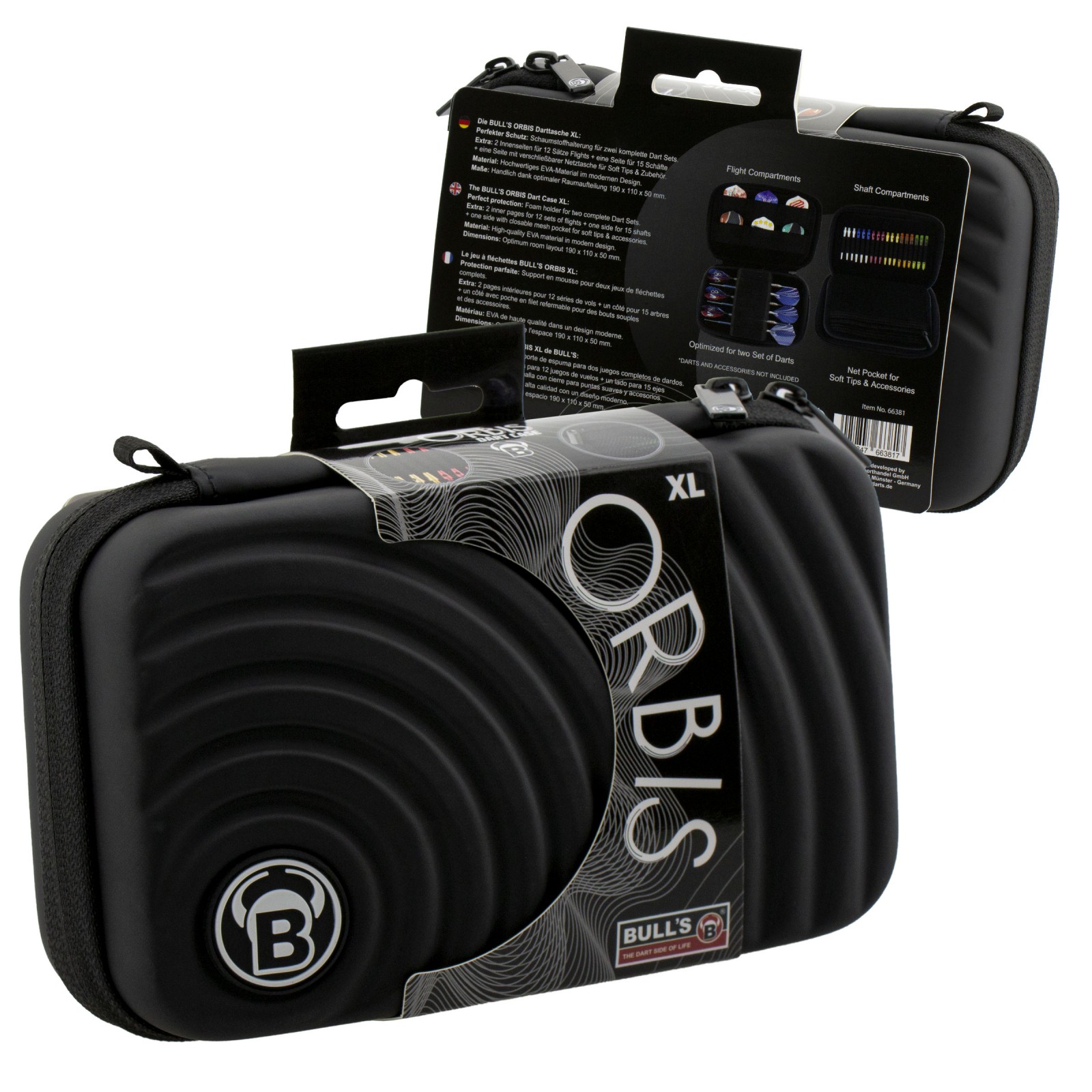 BULL'S ORBIS XL Dartcase black Darttasche