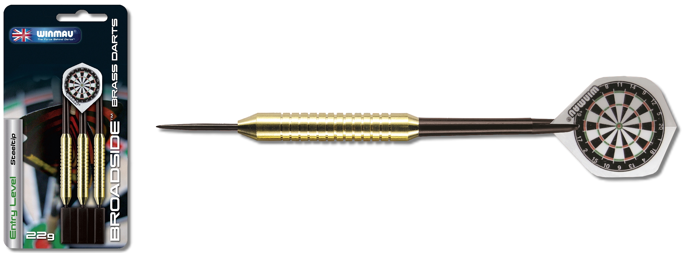 Steeldart Winmau Broadside brass 22g Dartpfeile