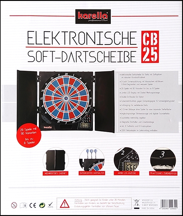 Dartautomat Karella CB-25 elektronische Dartscheibe