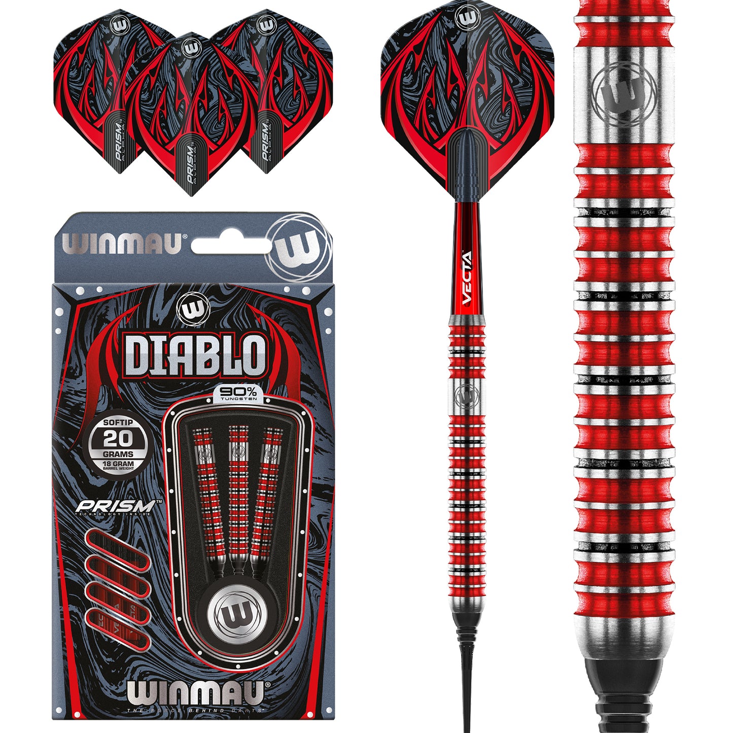 Fléchettes Soft Winmau Diablo 20g