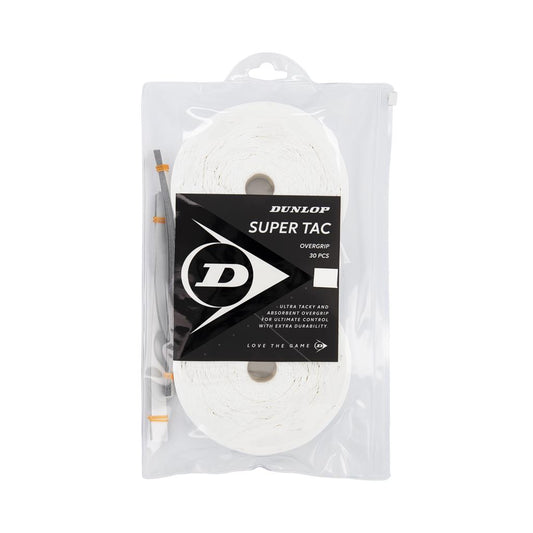 Dunlop Sport Griffbänder SUPER TAC OVERGRIP WHITE 30PCS reel