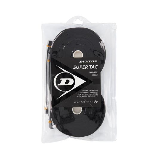 Dunlop Sport Griffbänder SUPER TAC OVERGRIP schwarz 30PCS Rolle