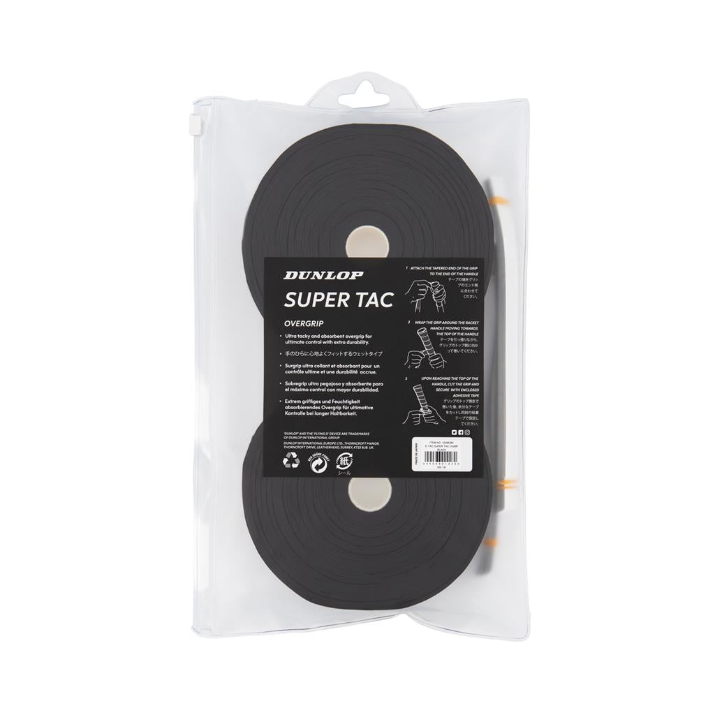 Dunlop Sport Surgrips SUPER TAC OVERGRIP noir rouleau de 30 pièces