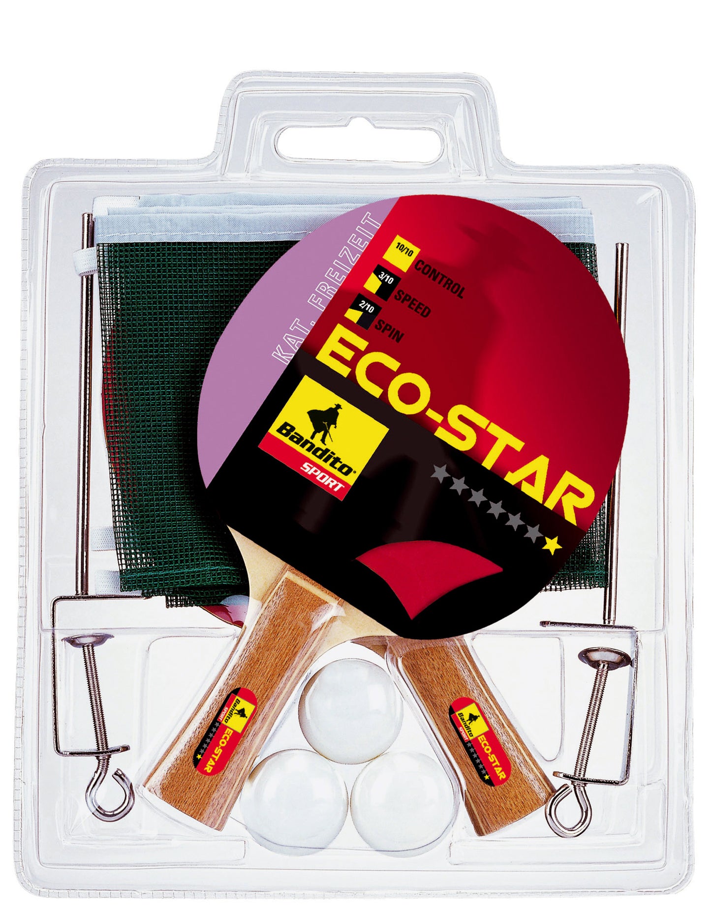 Ensemble de raquettes de tennis de table Bandito Eco Star * (2 raquettes, 3 balles, 1 filet)