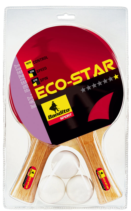 Tischtennisschläger-Set Bandito Eco Star * (2 Schläger, 3 Bälle)
