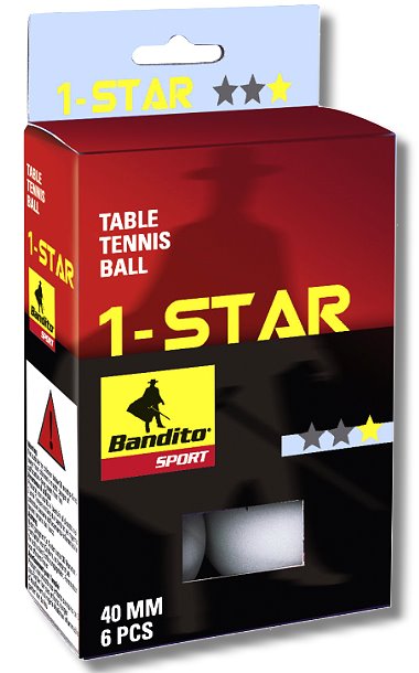 Table Tennis Balls Bandito, 6 Star Pieces *