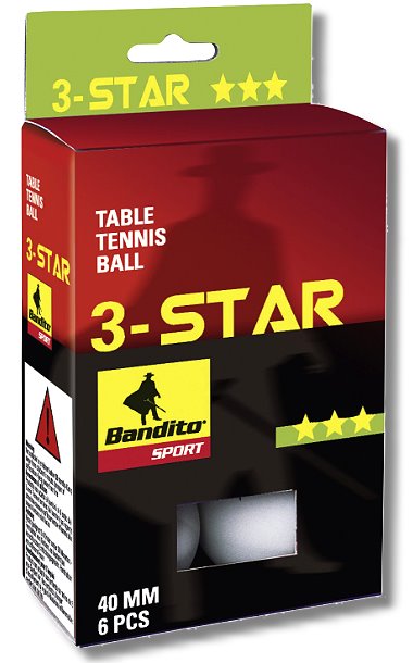 Ballons de ping-pong Bandito, 6 pièces étoile ***