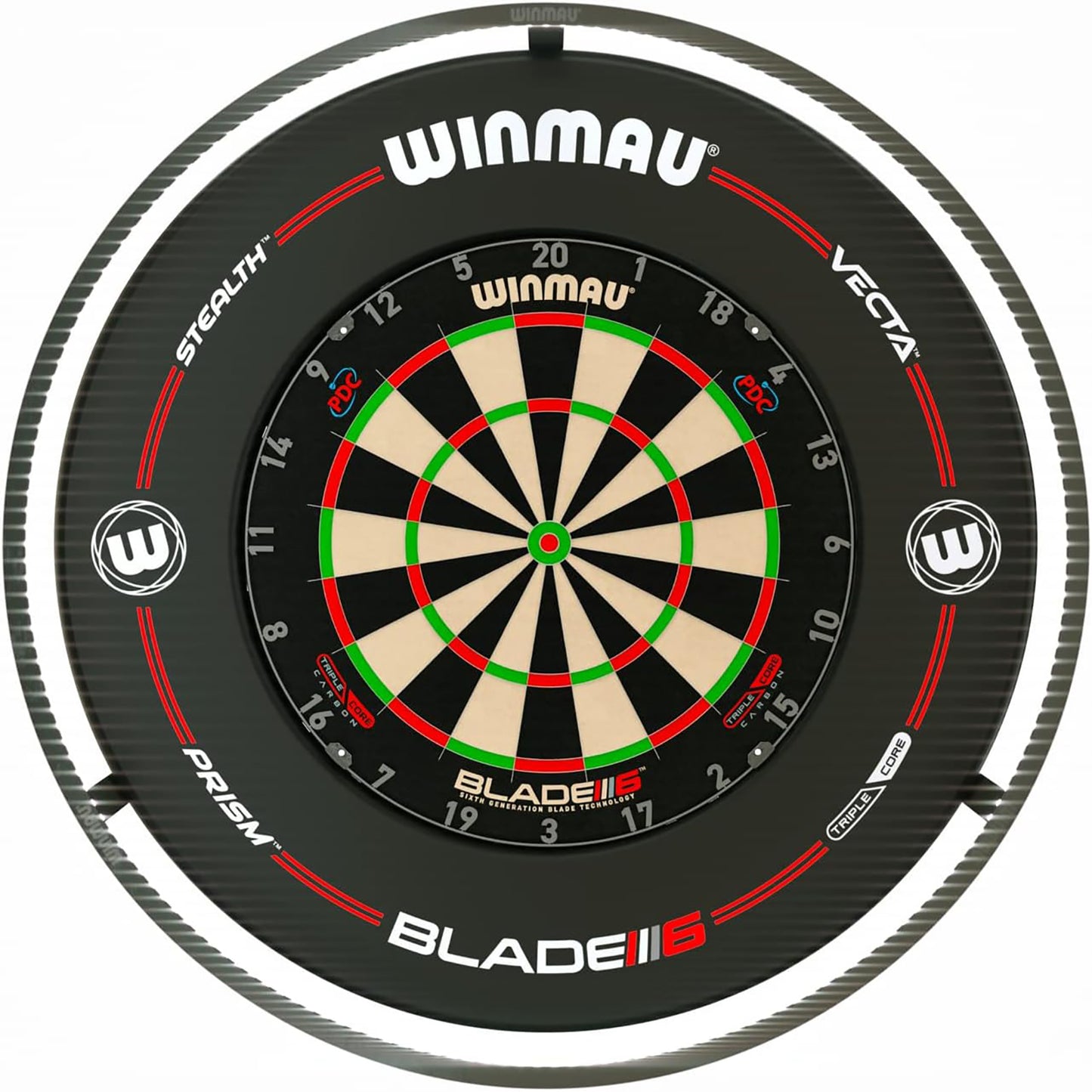 Winmau Dartboard Triple Core + Éclairage Plasma + Contour Pro-Line