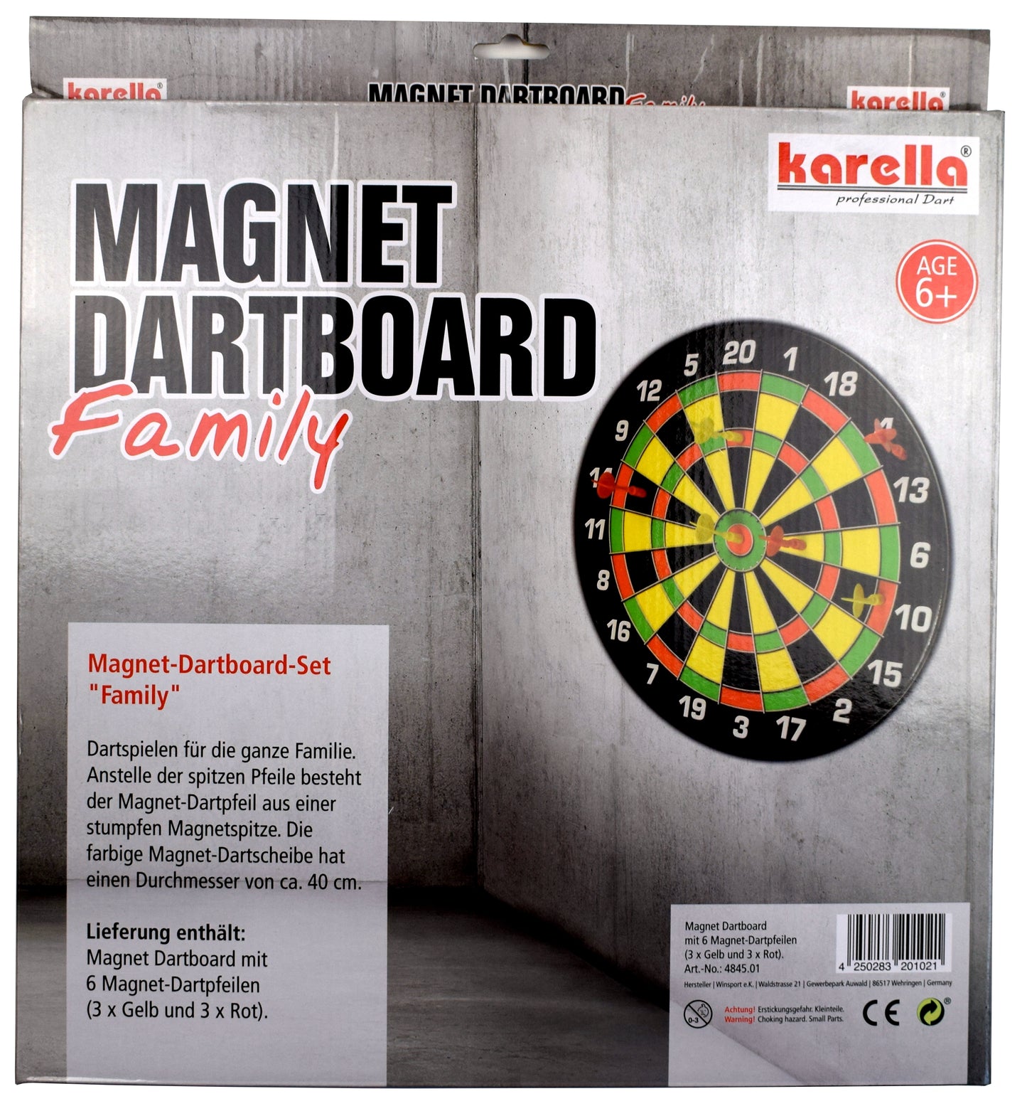 Karella Dartboard Magnet Set Family incl. 6 Darts