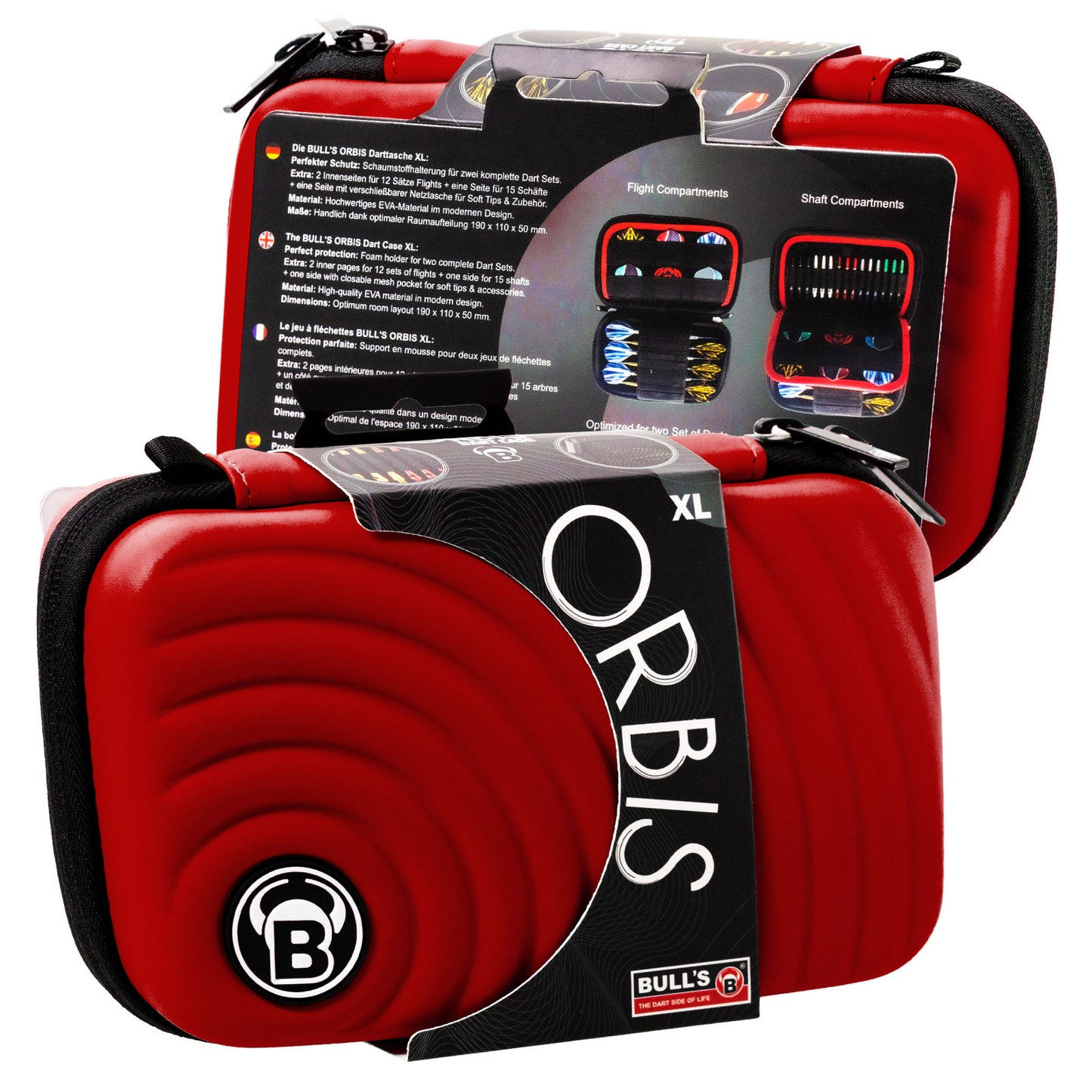 BULL'S ORBIS XL Dartcase rouge Étui à fléchettes
