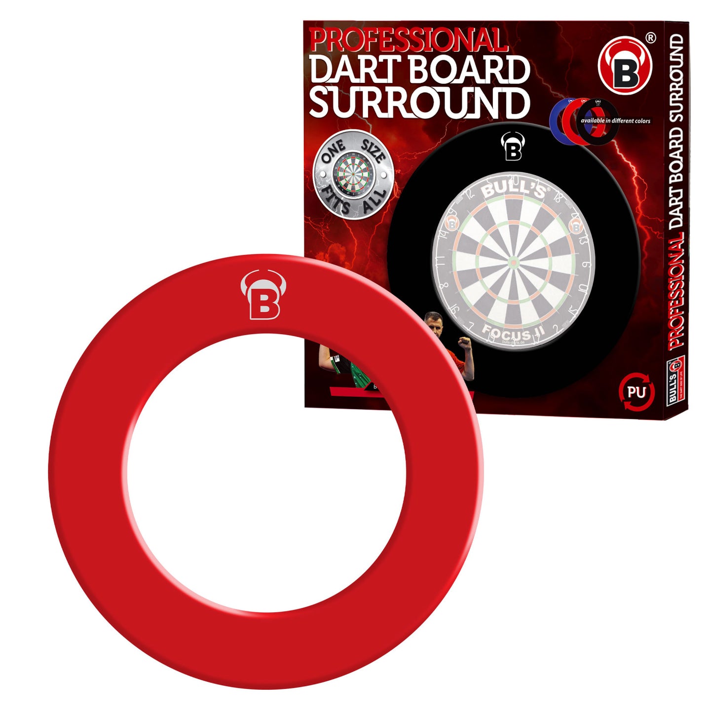 BULL'S Pro Dartboard Surround 1-piece Catch Ring Red