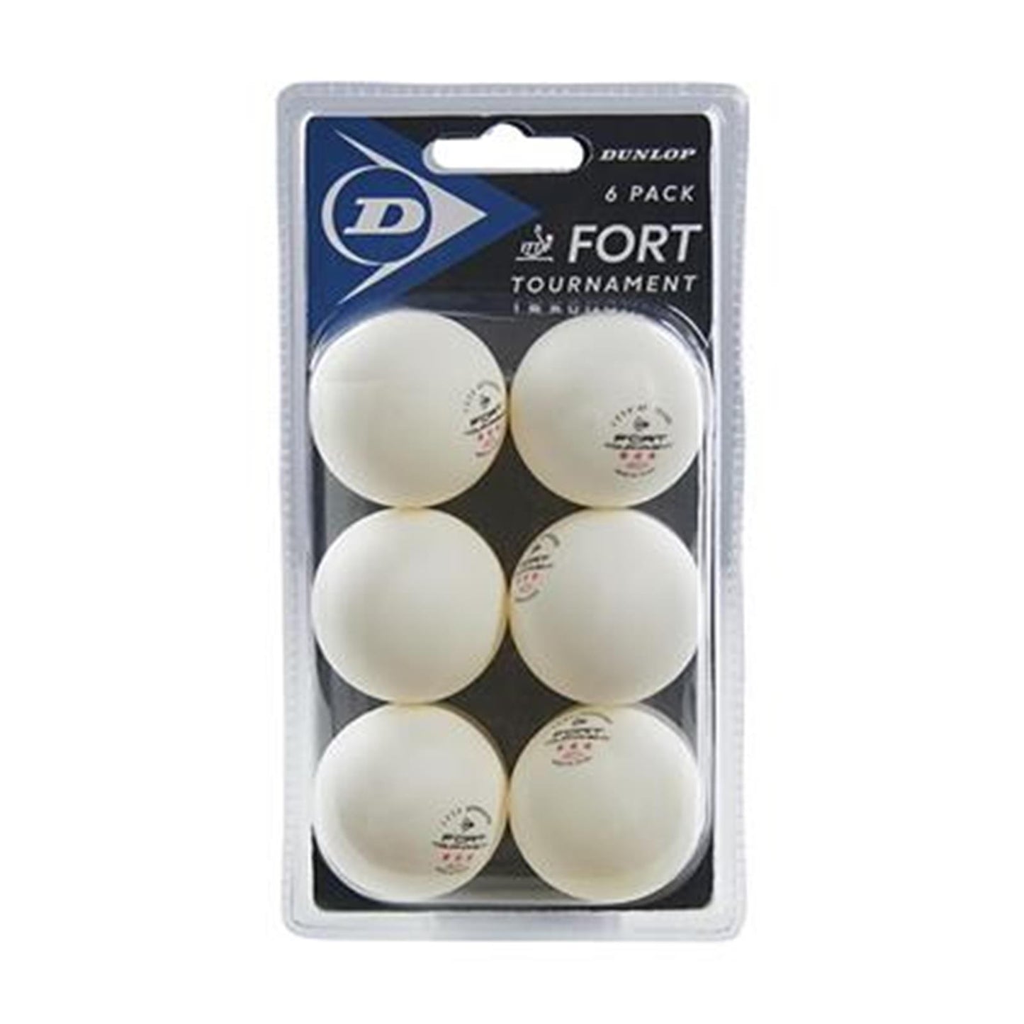 Balles de tennis de table Dunlop 40+ FORT TOURNAMENT, boîte de 6 balles
