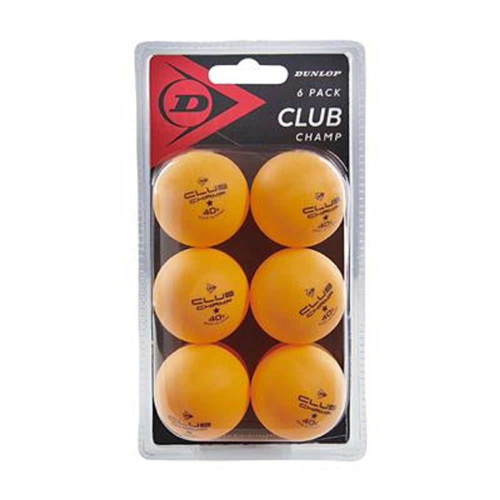 Dunlop Balle de Tennis de Table 40+CLUB CHAMP BOÎTE DE 6 BALLES Orange