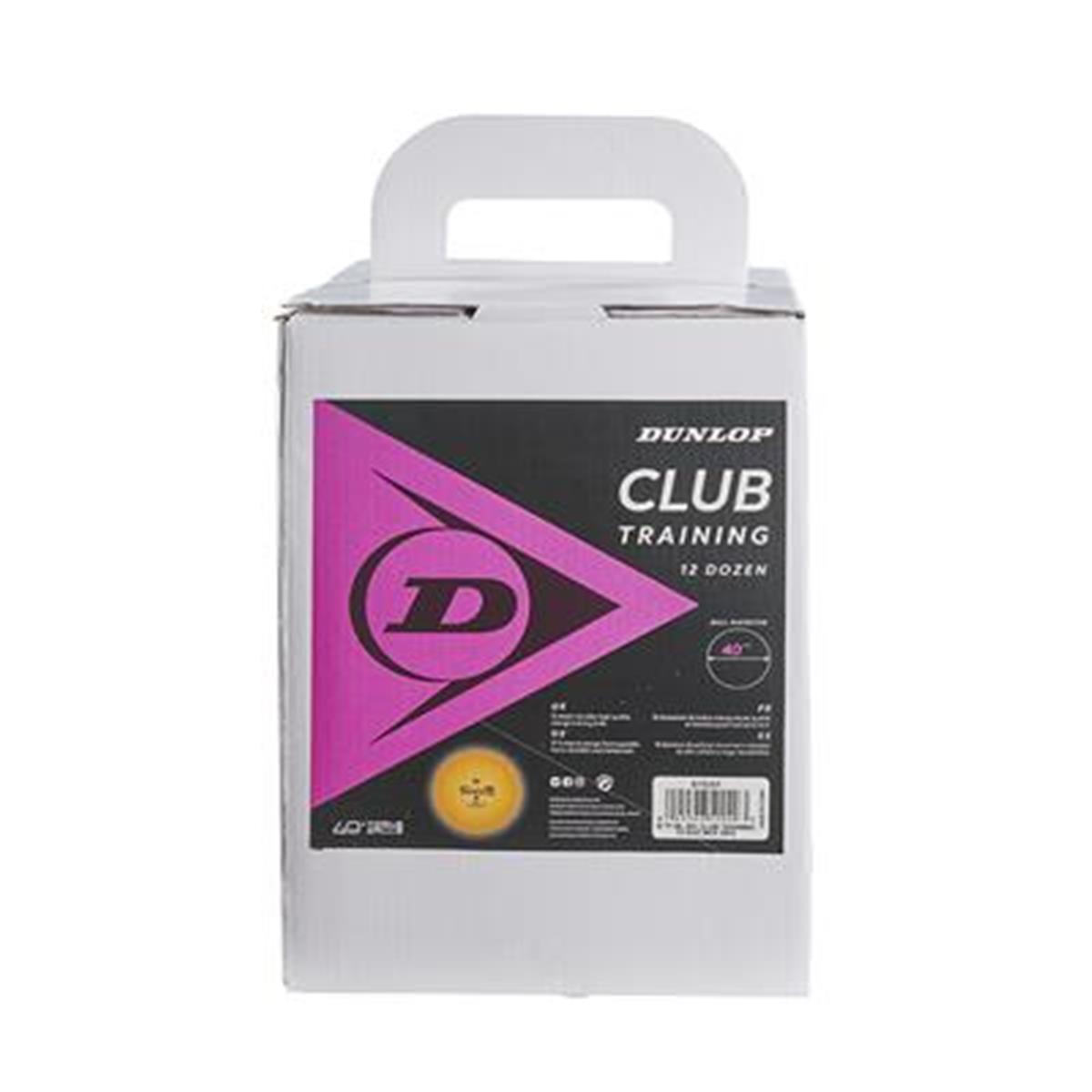 Balle de tennis de table Dunlop 40+ CLUB TRAINING 12 BOÎTE orange