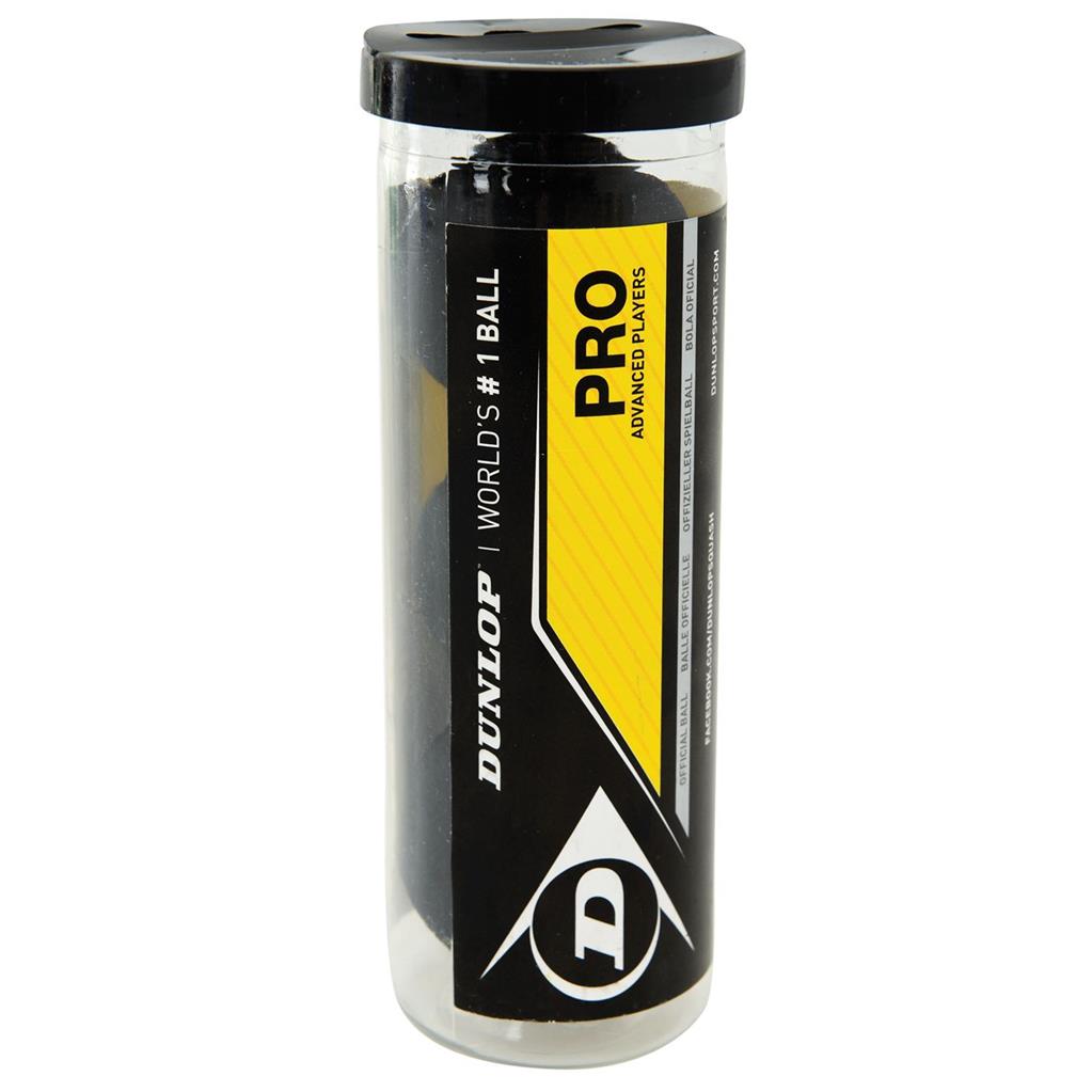 Dunlop Squash Balls Squash Balls PRO 3-BALL TUBE BLACK (2 points)