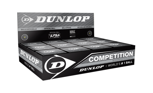 Squash Bälle COMPETITION 12x Einzelverpackung BLACK (1 Punkt)