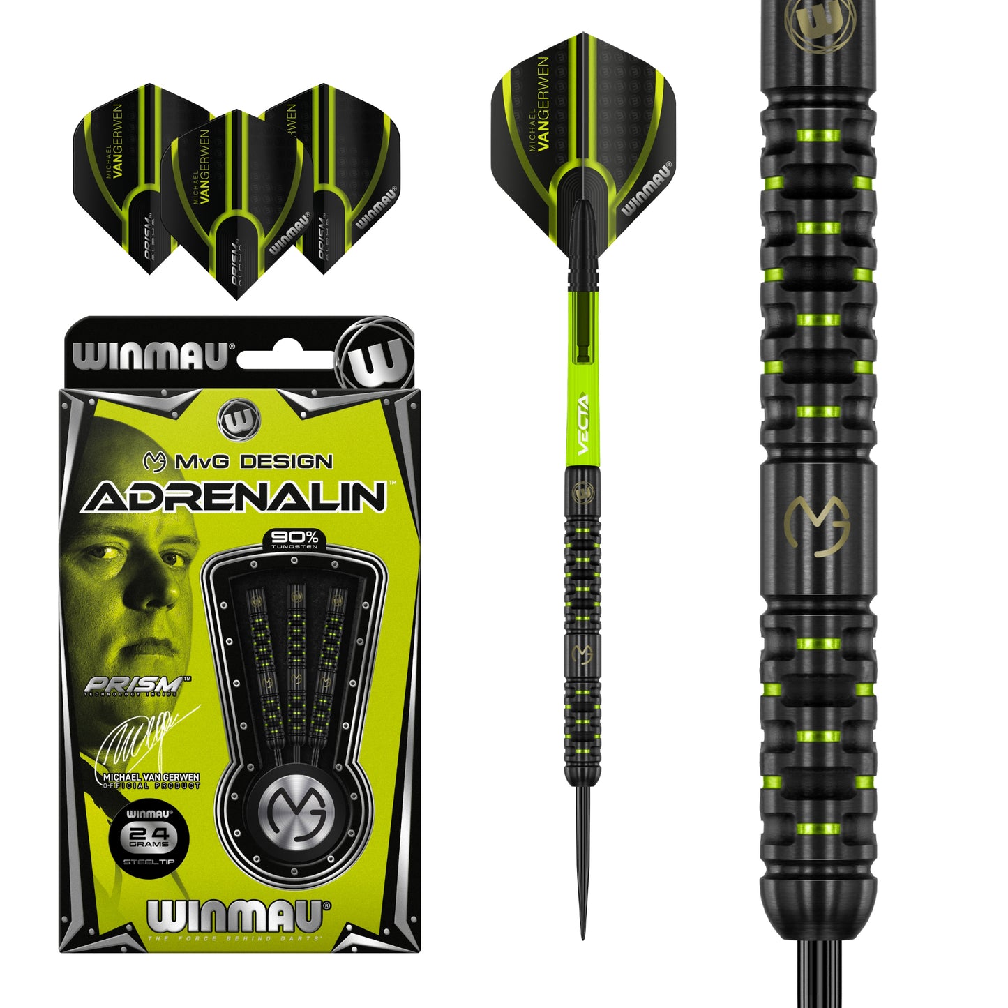 Fléchettes Steeldart Winmau MvG Adrenalin 1441-24g