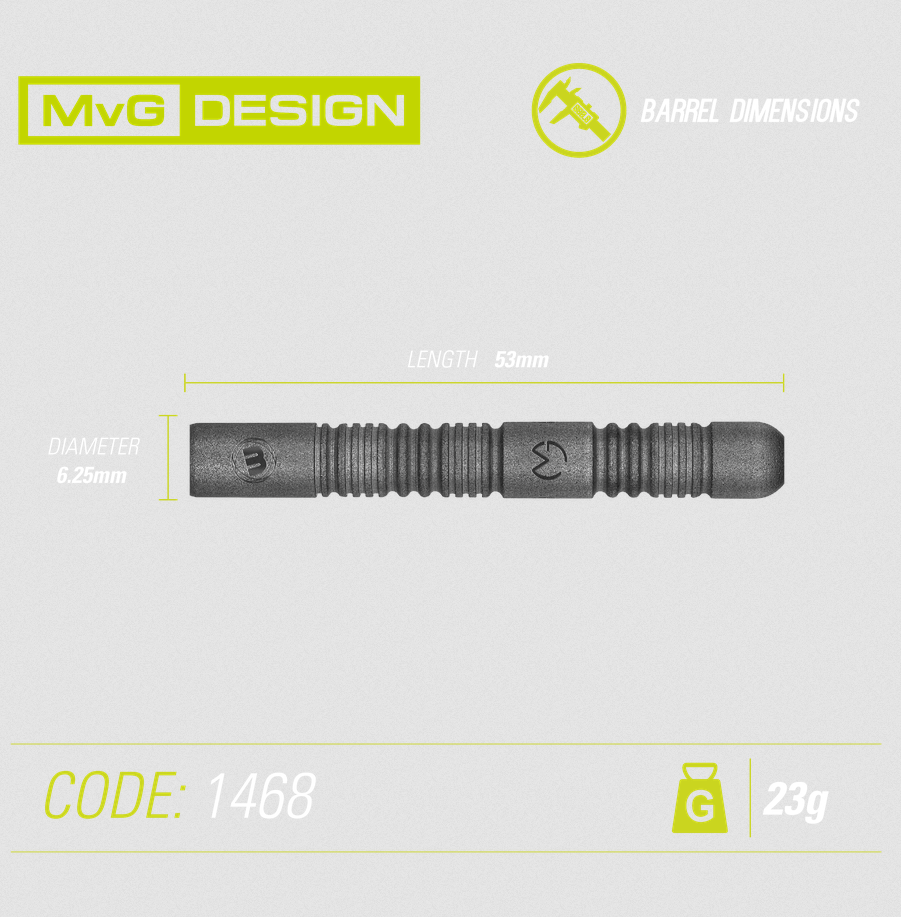 Fléchettes Steeldart Winmau MvG Exact 1468-23g