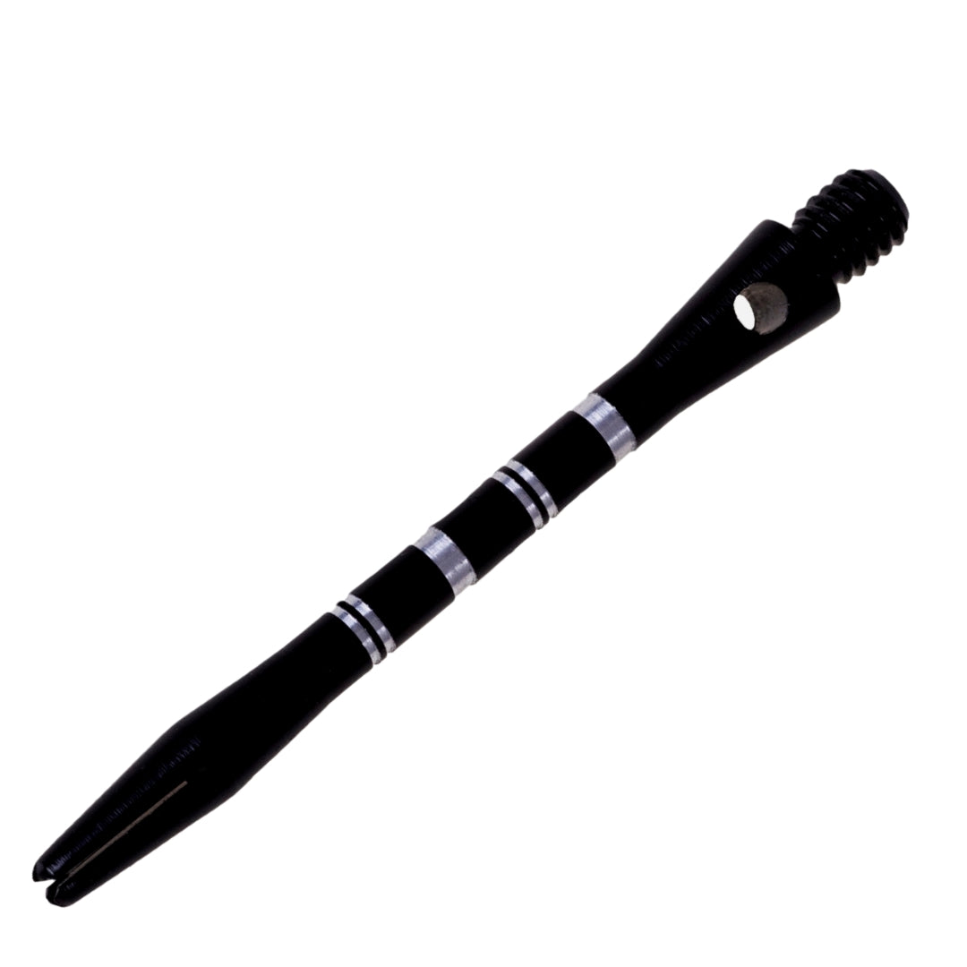 Karella Tiges de fléchettes en aluminium rayé, taille moyenne, noires 45 mm