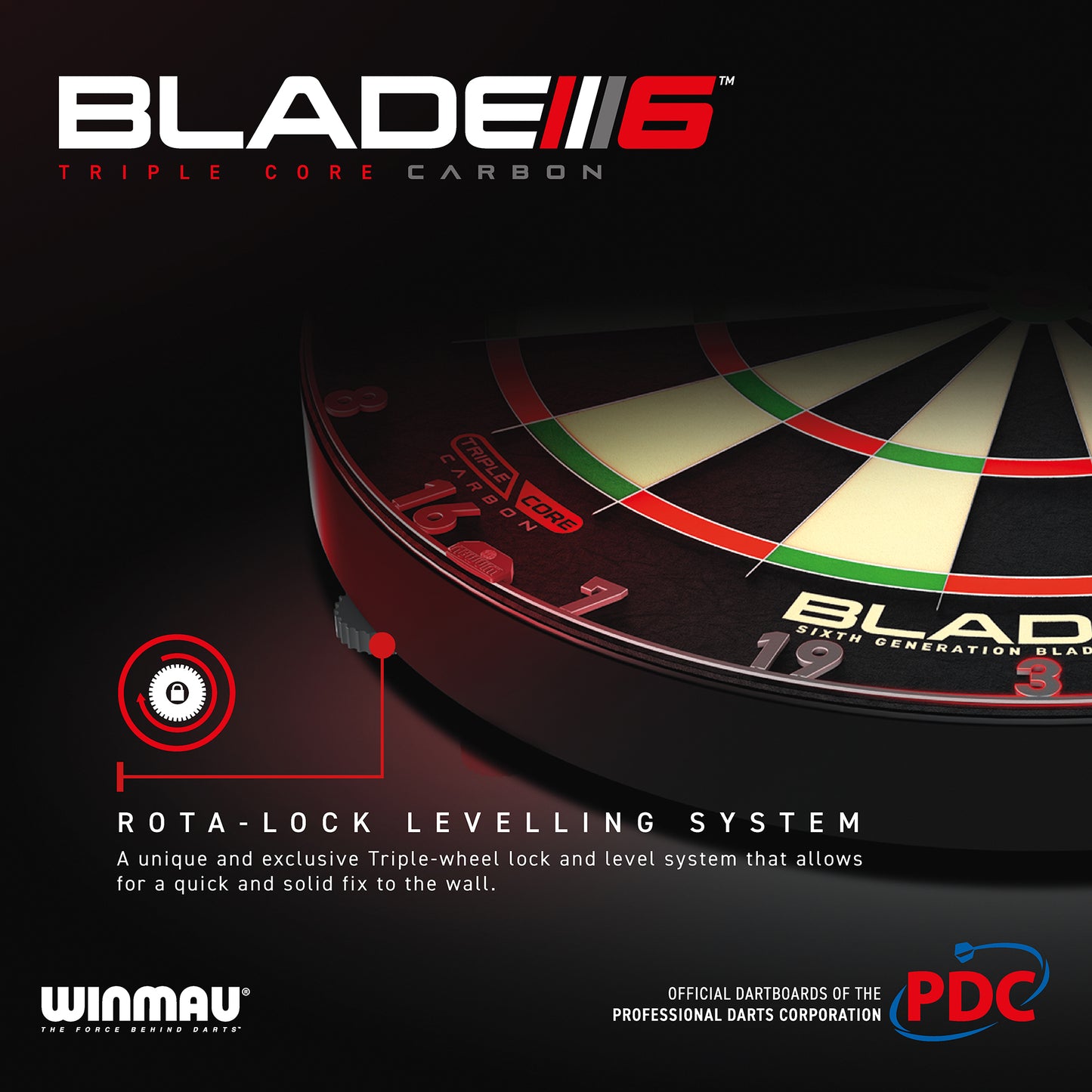 Winmau Blade 6 Triple Core Carbon Steel-tip Dartboard