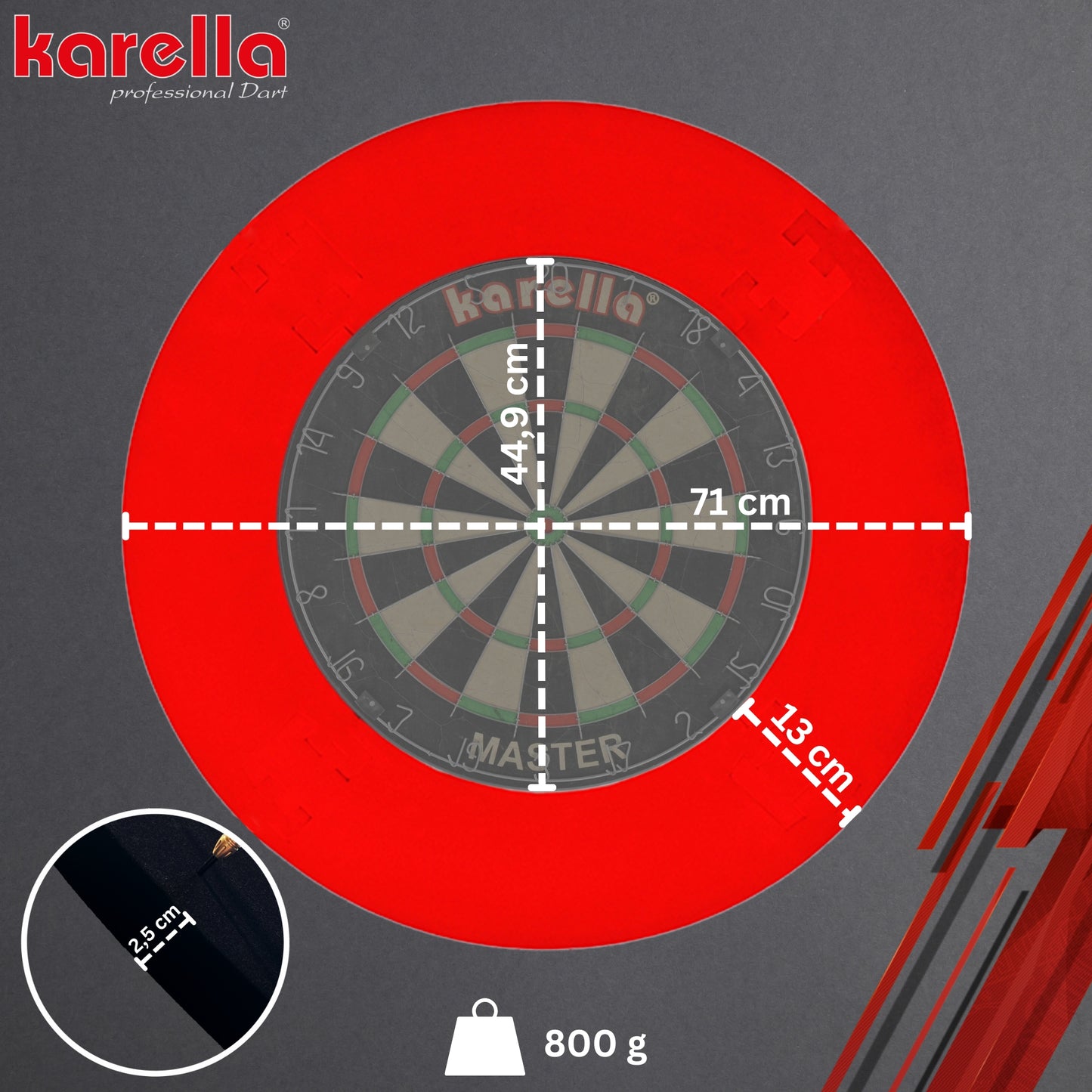 Anneau de protection Karella en tissu, 4 pièces, rouge, Dart Surround