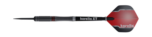 Fléchettes Steeldart Karella Fighter, noires, 90% tungstène, 22g