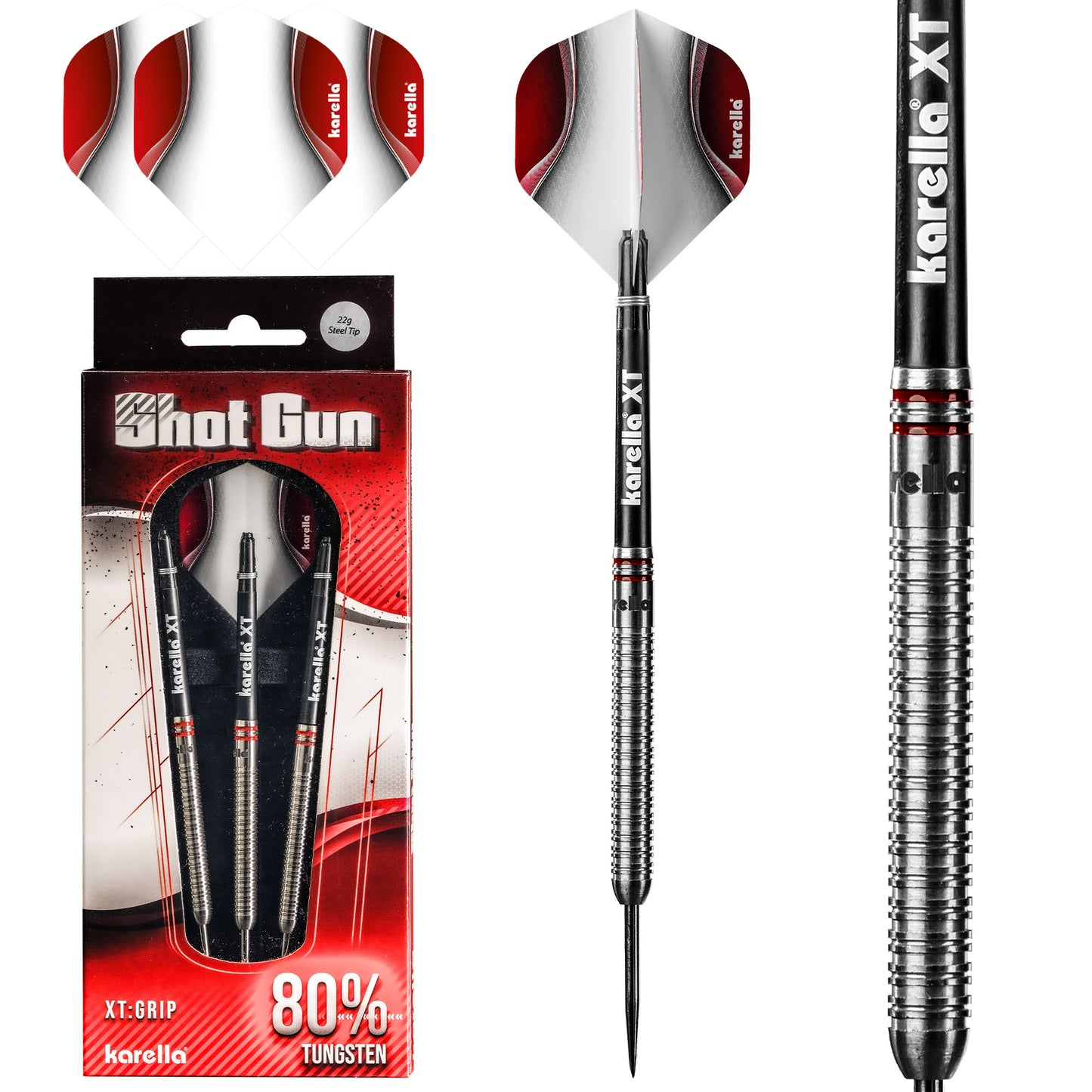 Steeldart Karella Shotgun 22g silber 80% Tungsten Dartpfeile