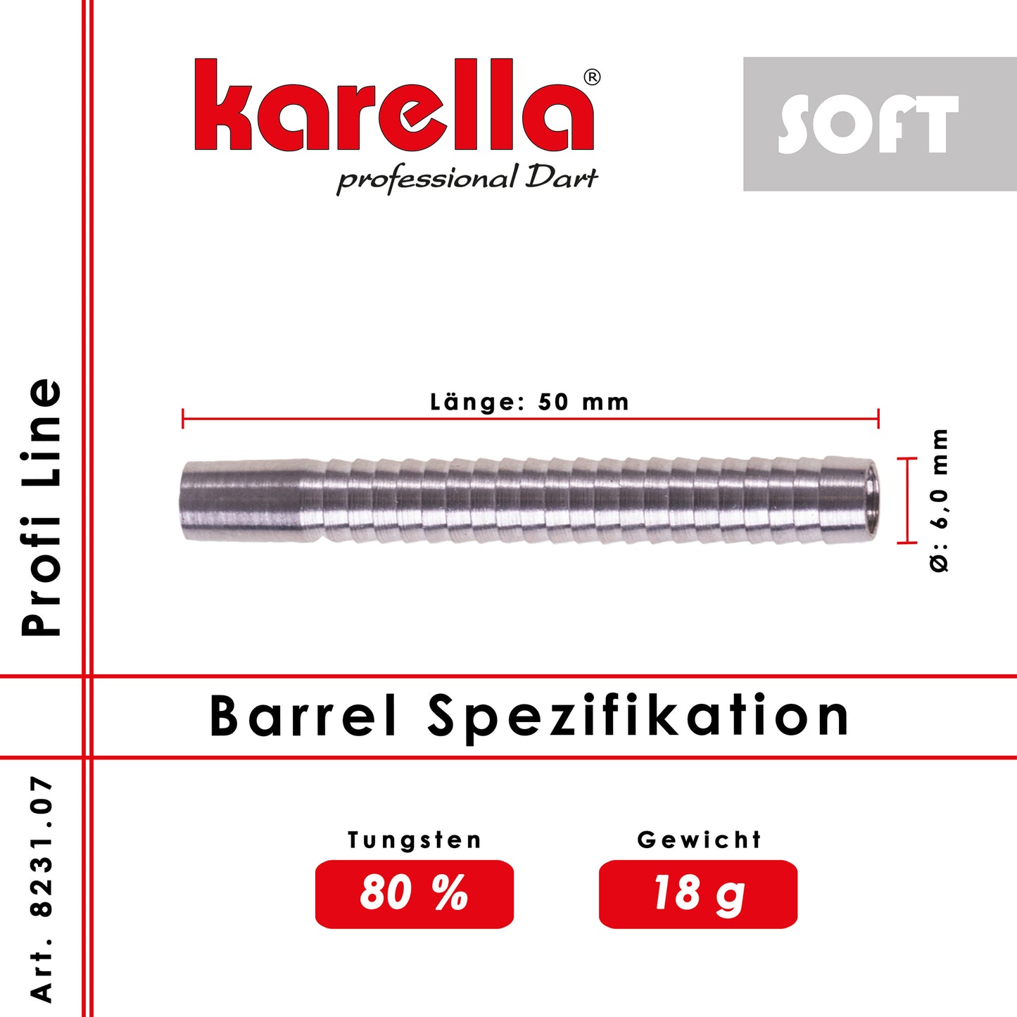Softbarrel Karella Profi Line 80% Tungsten PLS-07 18 g