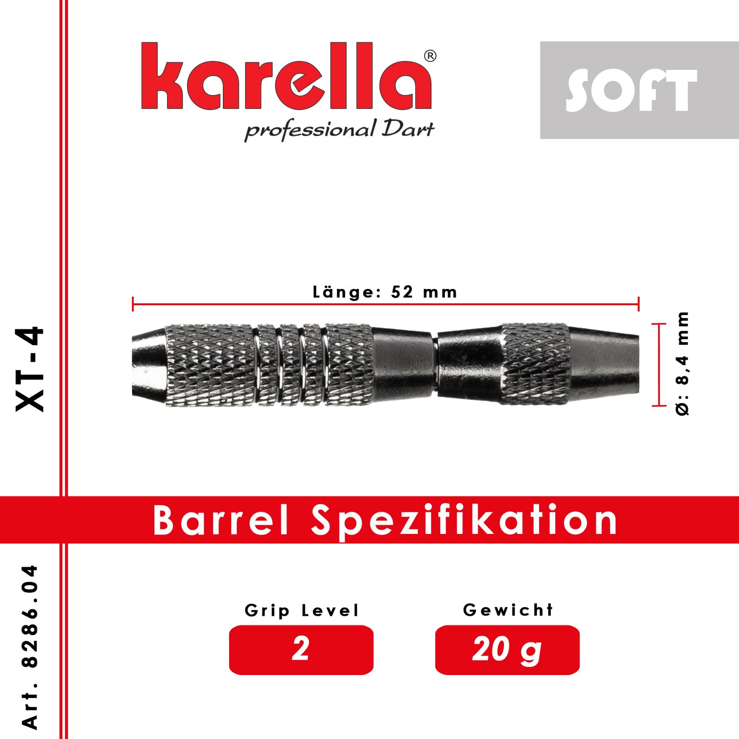 Fléchettes Soft tip Karella XT-série XT-4 - 20 g
