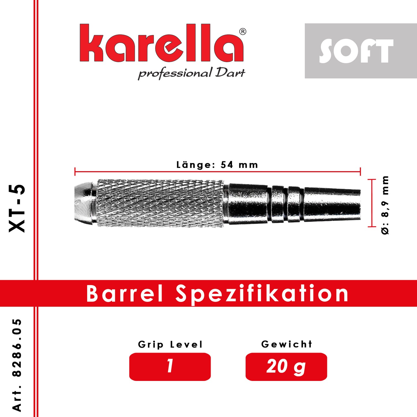 Fléchettes Soft-Tip Karella XT-Serie XT-5 - 20 g