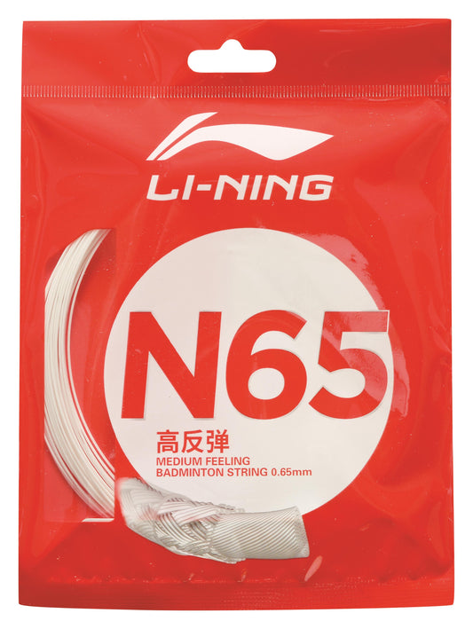 Li-Ning Badminton String N65 in 10m Set white