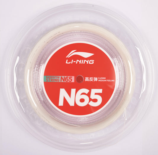 Li-Ning Badminton String N65 - 200m Reel White