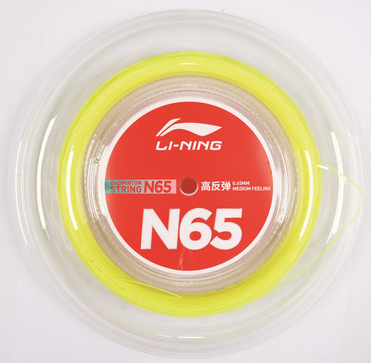 Li-Ning Badminton String N65 - 200m Reel Yellow