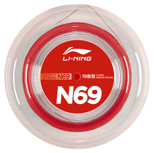 Li-Ning Badminton String N69 Reel 200m Red