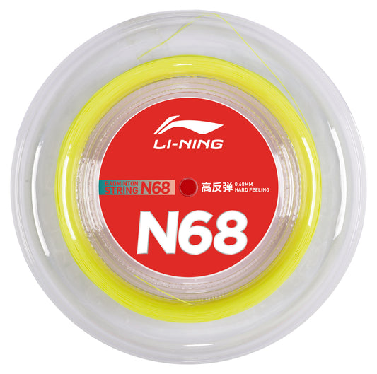 Li-Ning Corde de badminton N68 Bobine de 200m jaune