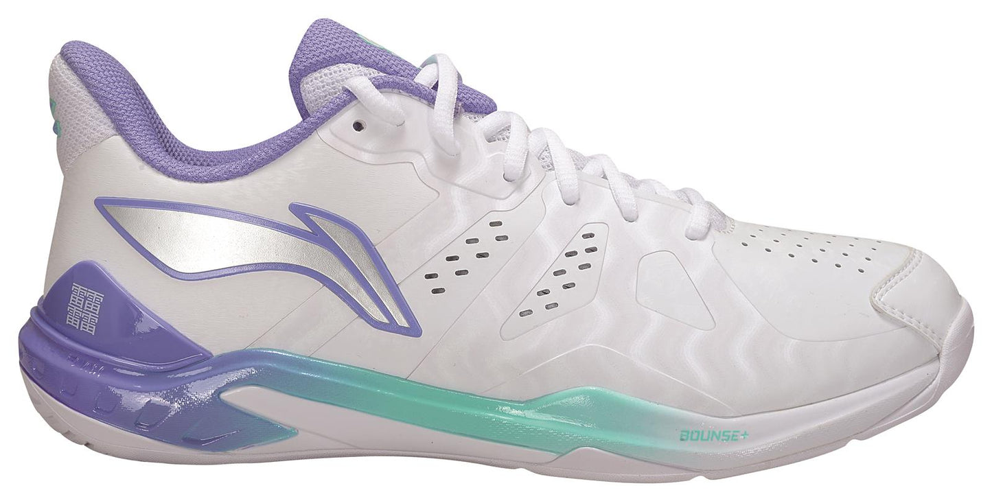 Unisex Badmintonschuh Wolke 2 weiß/lila